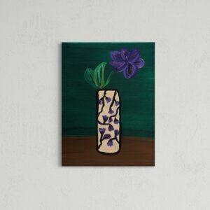 Marianne Blue on Wooden Table